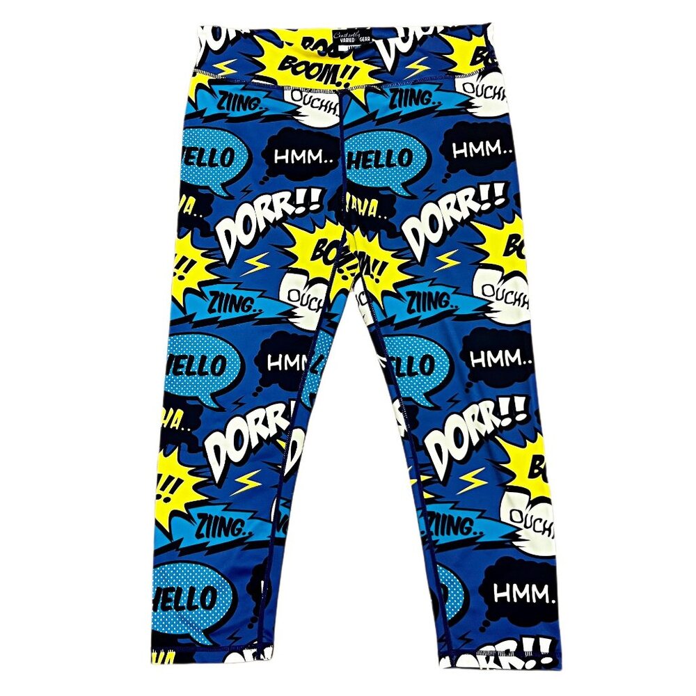 Constantly Varied Gear High Rise Cropped Leggings Comic Pop Capri Workout Pants
